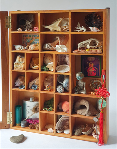 Wunderkammer, Typeset tray, Shadow box, Mixed media worlds, Curiosity cabinet, Assemblage case, Letterbak